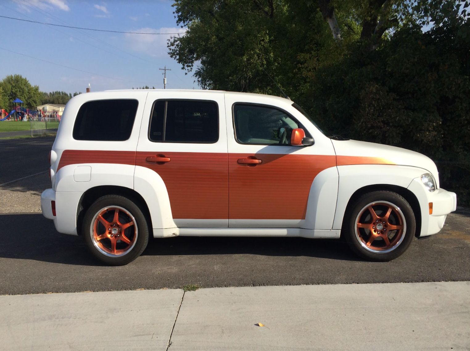 Image of Chevy HHR with Custom Orange Metal Flake with Stripes