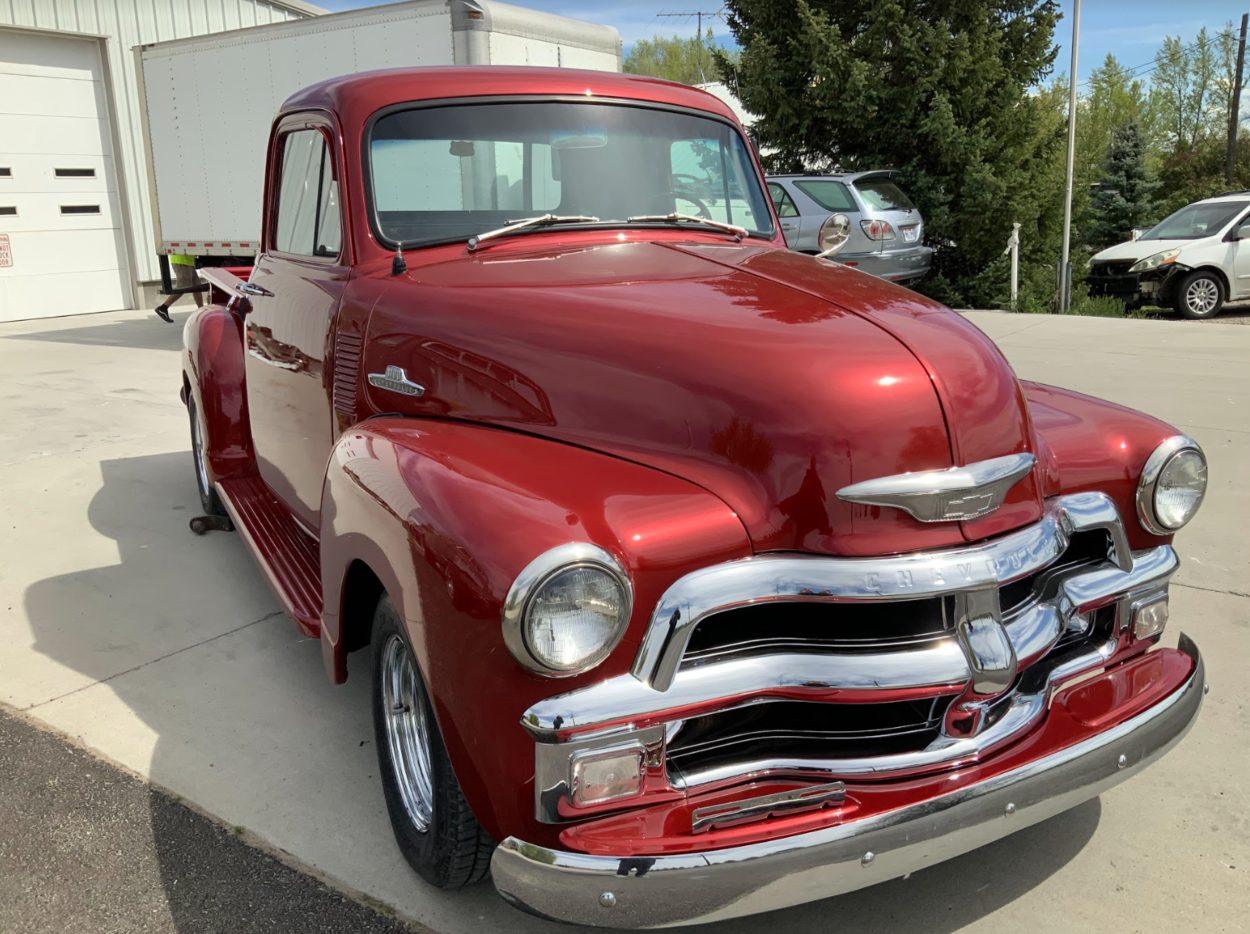 Image of 1954 5 Window Chevy in Red Pearl
